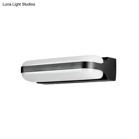Minimalist Metallic Black Led Wall Sconce For Balcony Lighting