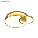 Minimalist Metallic Circle Led Ceiling Lamp In Warm/White Light 16’/19.5’ Width - Gold Flush Mount