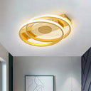 Minimalist Metallic Dual Ring Led Gold Flush Mount Ceiling Lamp - 16.5’/20.5’ Wide Warm/White