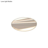 Minimalist Metallic Flush Mount Light Fixture In Warm/White Led 16’/19.5’ W