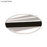 Minimalist Metallic Flush Mount Light Fixture In Warm/White Led 16’/19.5’ W