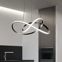 Minimalist Metallic Led Pendant Chandelier - Knotting Ceiling Light For Restaurants (Black) Black