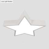Minimalist Metallic Star Led Flush Ceiling Light For Nursery With Acrylic Shade White / Warm