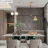 Minimalist Modern Linear Chandelier With Spherical White Glass Ceiling Light Fixture