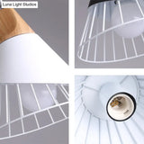 Minimalist Nordic Macaroon Hanging Light With Solid Wood Shade For Bedroom