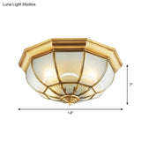 Minimalist Opaque Glass Domed Flushmount Ceiling Light For Dining Room
