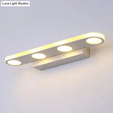 Minimalist Oval Acrylic Vanity Light With 4/6 Bulbs In Warm/White - 15/23 Length And White Finish