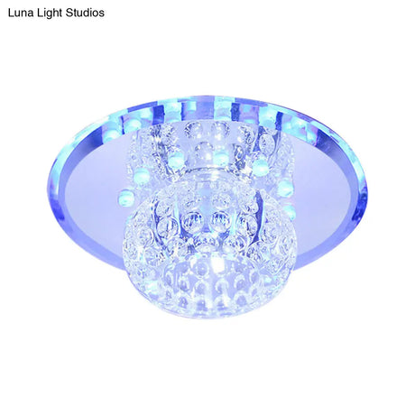 Minimalist Oval Clear Crystal Led Ceiling Light For Hallway