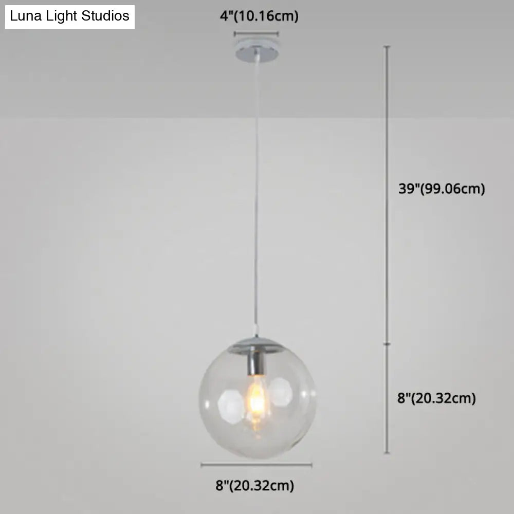 Minimalist Pendant Ceiling Light With Orb Glass Shade - Ideal Restaurant Lighting Fixture