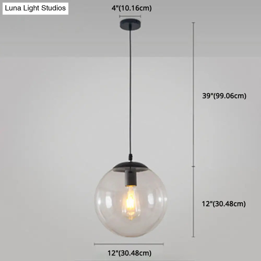Minimalist Pendant Ceiling Light With Orb Glass Shade - Ideal Restaurant Lighting Fixture