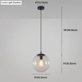 Minimalist Pendant Ceiling Light With Orb Glass Shade - Ideal Restaurant Lighting Fixture