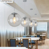 Minimalist Pendant Ceiling Light With Orb Glass Shade - Ideal Restaurant Lighting Fixture