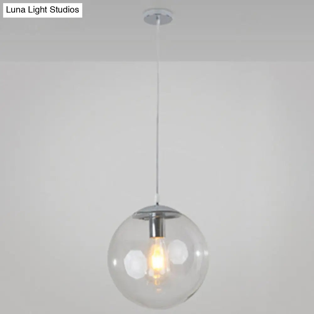Minimalist Pendant Ceiling Light With Orb Glass Shade - Ideal Restaurant Lighting Fixture