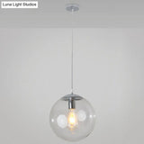 Minimalist Pendant Ceiling Light With Orb Glass Shade - Ideal Restaurant Lighting Fixture