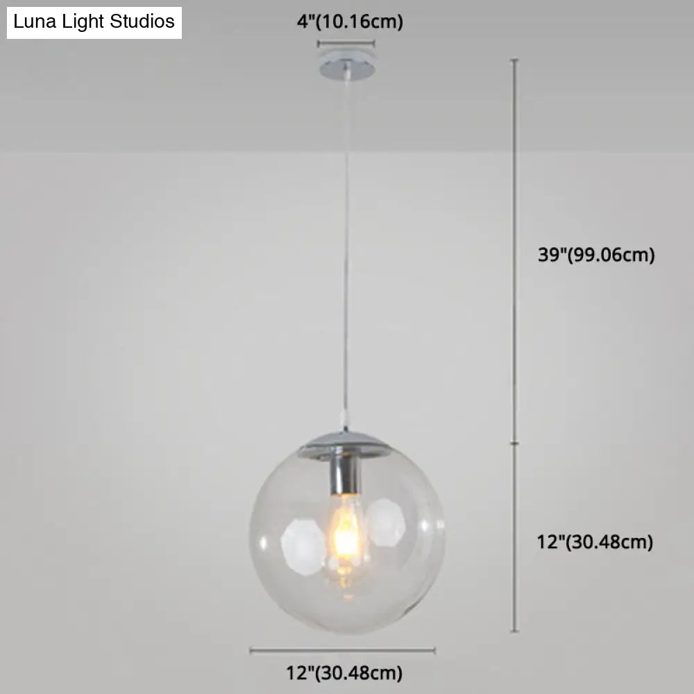 Minimalist Pendant Ceiling Light With Orb Glass Shade - Ideal Restaurant Lighting Fixture
