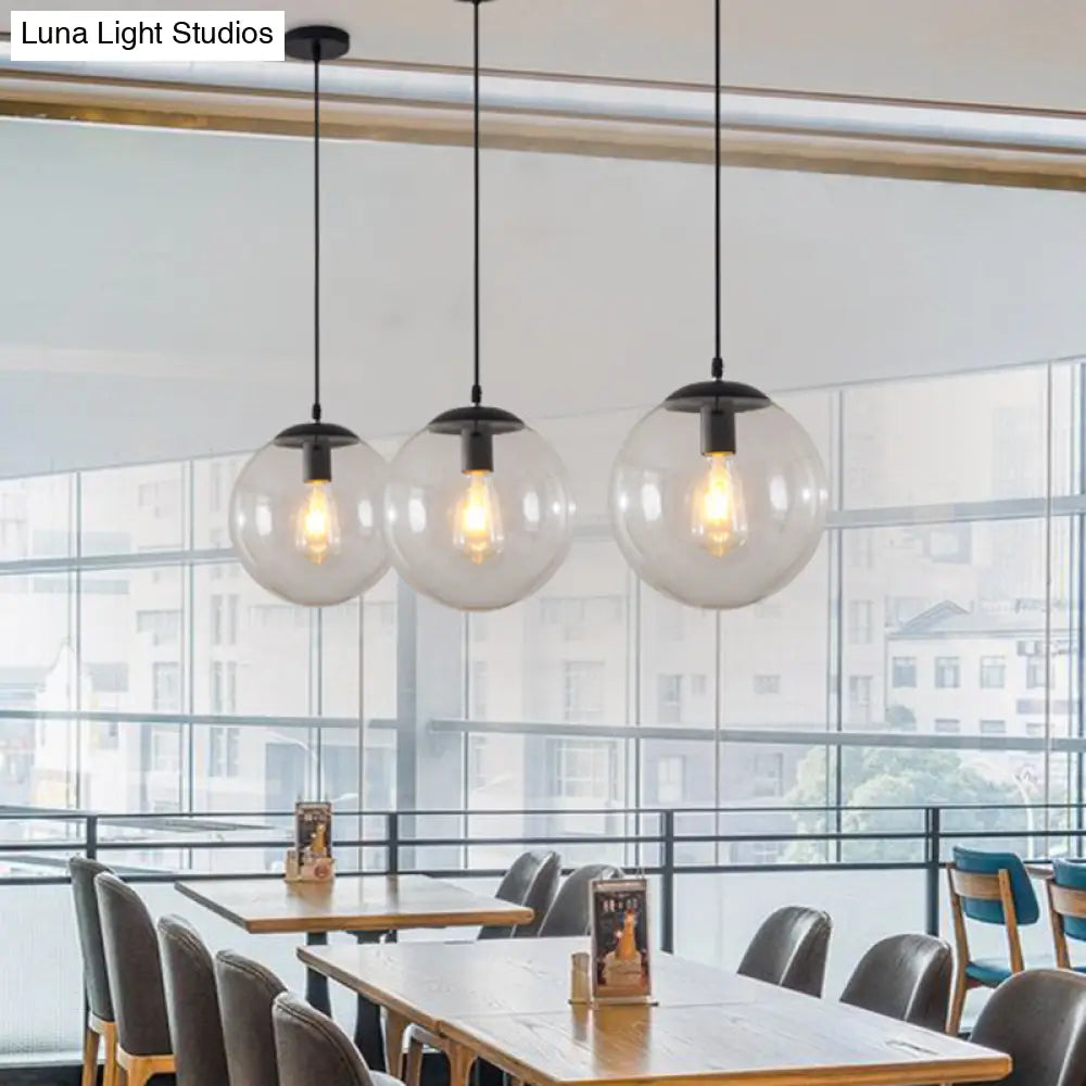 Minimalist Pendant Ceiling Light With Orb Glass Shade - Ideal Restaurant Lighting Fixture