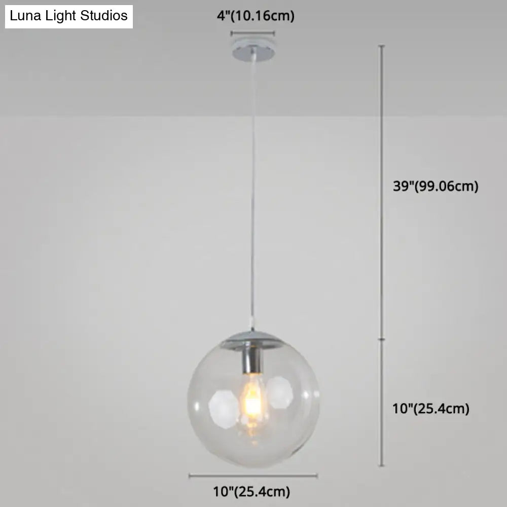 Minimalist Pendant Ceiling Light With Orb Glass Shade - Ideal Restaurant Lighting Fixture