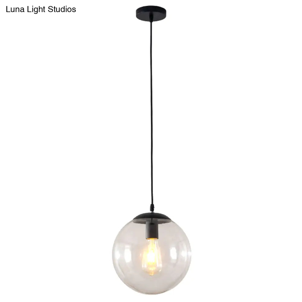Minimalist Pendant Ceiling Light With Orb Glass Shade - Ideal Restaurant Lighting Fixture