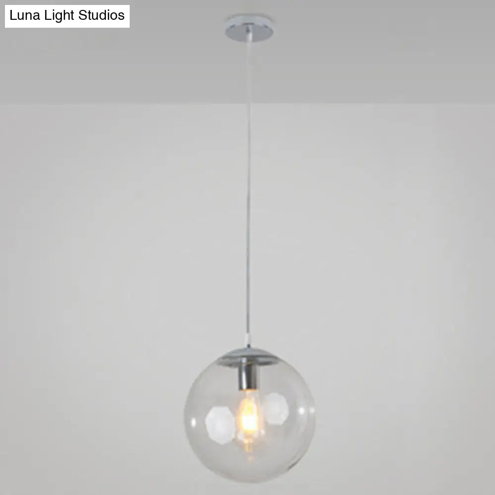Minimalist Pendant Ceiling Light With Orb Glass Shade - Ideal Restaurant Lighting Fixture