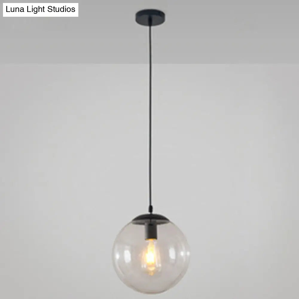 Minimalist Pendant Ceiling Light With Orb Glass Shade - Ideal Restaurant Lighting Fixture