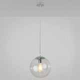 Minimalist Pendant Ceiling Light With Orb Glass Shade - Ideal Restaurant Lighting Fixture Silver / 8