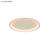 Minimalist Pink/Blue Led Flush Mount Ceiling Light For Bedroom
