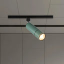 Minimalist Pipe Led Ceiling Light In Green/Black For Restaurants - Semi Flush Mount Green