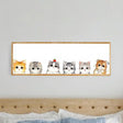 Minimalist Rectangle Cat Silhouette Led Wall Light Fixture - Metallic Finish Wood