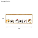Minimalist Rectangle Cat Silhouette Led Wall Light Fixture - Metallic Finish