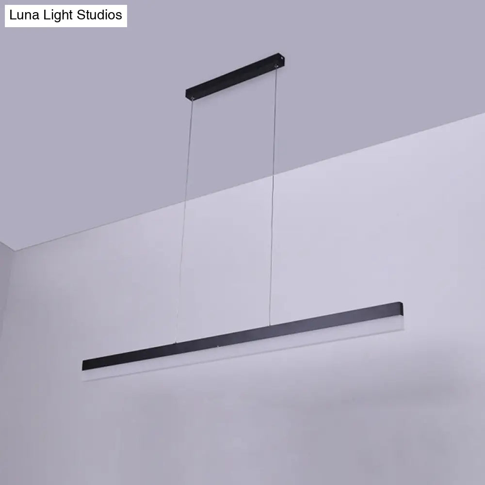 Minimalist Rectilinear Acrylic Led Pendant Light In Warm/White - Available 3 Length Options