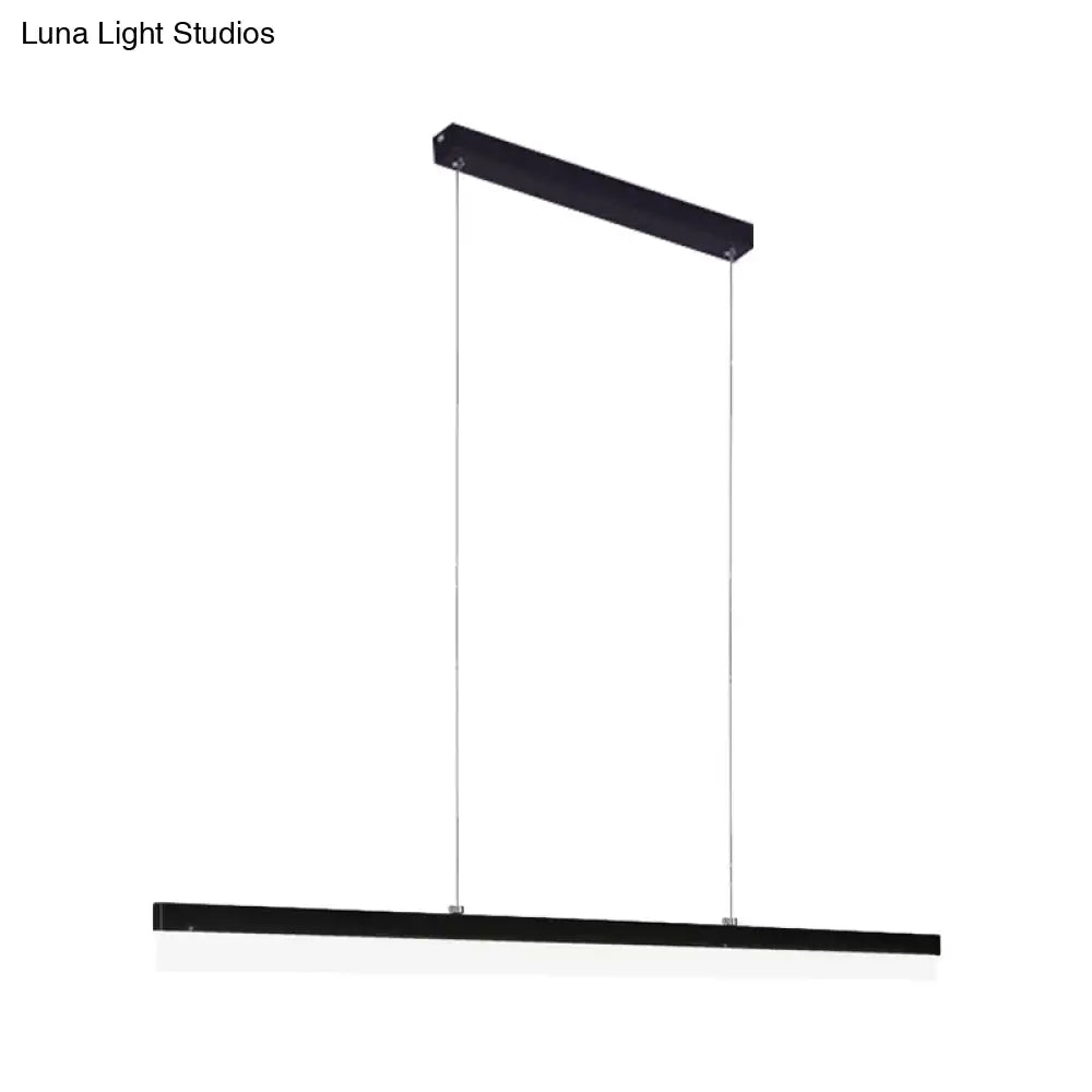 Minimalist Rectilinear Acrylic Led Pendant Light In Warm/White - Available 3 Length Options