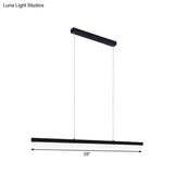 Minimalist Rectilinear Acrylic Led Pendant Light In Warm/White - Available 3 Length Options