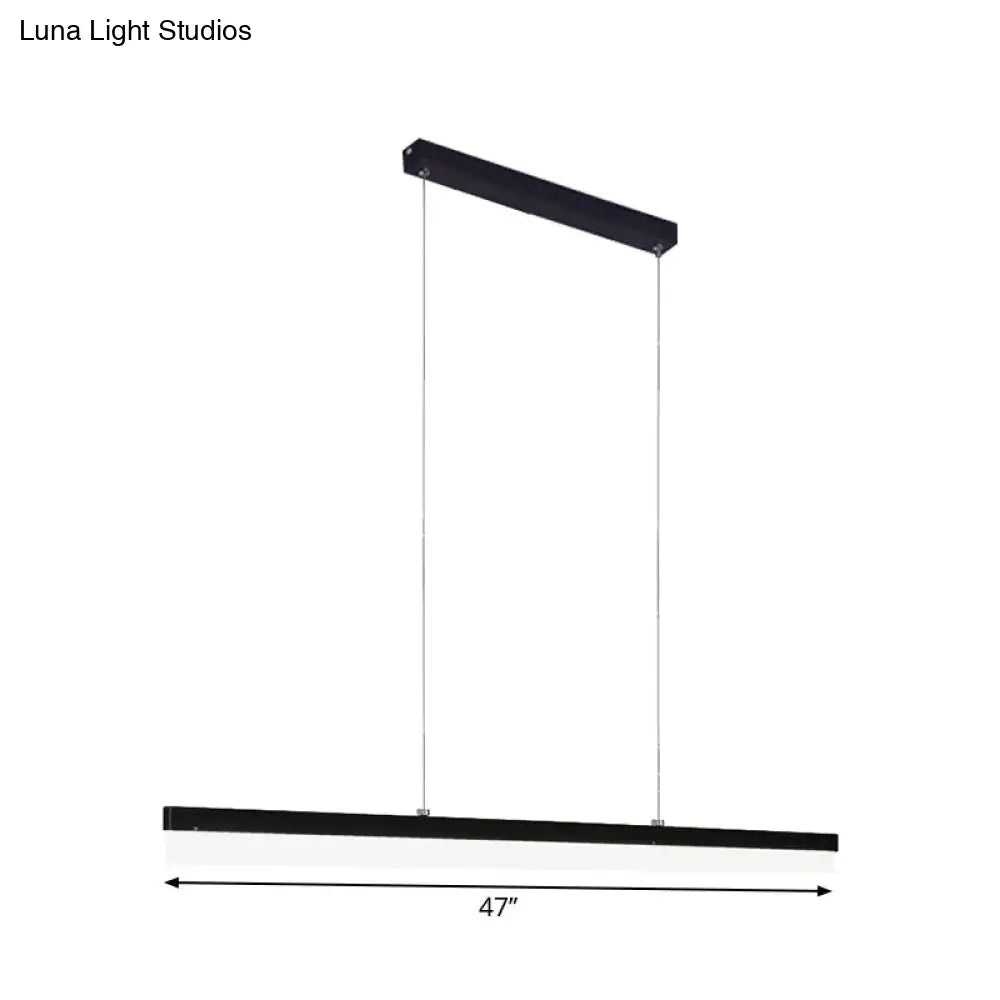 Minimalist Rectilinear Acrylic Led Pendant Light In Warm/White - Available 3 Length Options