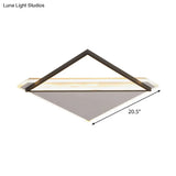 Minimalist Rhombus Flushmount Led Ceiling Light In Black - White 16.5’/20.5’ Wide