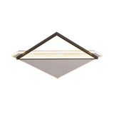 Minimalist Rhombus Flushmount Led Ceiling Light In Black-White 16.5/20.5 Wide