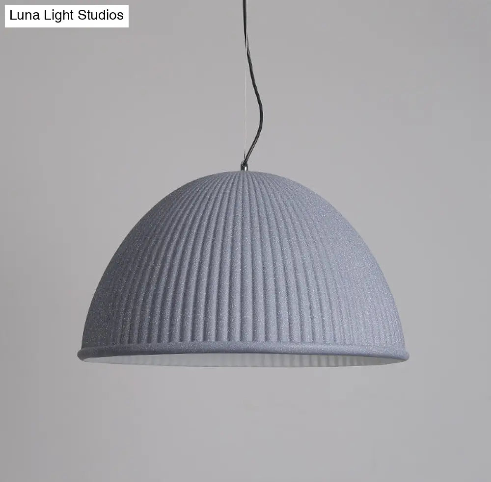 Minimalist Ribbed Pendant Light For Dining Room - Resin Hanging Lighting Fixture