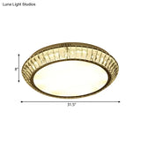 Minimalist Round Crystal Flushmount Ceiling Light - Beveled Inlaid Design Led 23.5’/31.5’ Dia Chrome