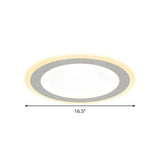 Minimalist Round Flush Mount Led Ceiling Light - Super Thin White Acrylic Warm/White 16/20.5