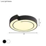 Minimalist Round Led Ceiling Flush Mount In Warm/White Light 18’/21.5’ Diameter White/Black