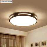 Minimalist Round Ultra-Thin Led Bedroom Ceiling Lamp In Black/White Various Sizes