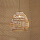 Minimalist Single-Bulb Hanging Lamp With Rattan Shade | Restaurant Ceiling Light Wood / 14