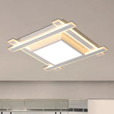 Minimalist Square Flush Pendant Light - 18/23.5 Width Led Acrylic Ceiling Fixture In Black/White