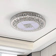 Minimalist Stainless Steel Led Pendant Light With Crystal Design Stainless-Steel