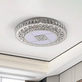 Minimalist Stainless Steel Led Pendant Light With Crystal Design Stainless-Steel