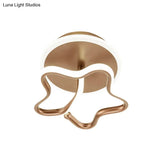 Minimalist Star Acrylic Ceiling Light In White/Gold/Coffee Led - Warm/White Hallway Flush Mount Lamp