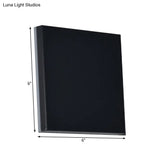 Minimalist Ultra-Thin Wall Washer Light With Square Metal Shade - Led Living Room Sconce Lighting In