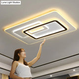 Minimalist Ultrathin Rectangular Led Flush Mount Ceiling Light In White Acrylic