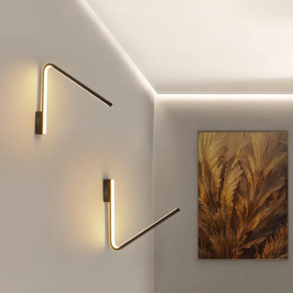 Minimalist V-Shaped Led Wall Lamp Kit - Silica Gel Corridor Sconce Lighting In Warm/White Light