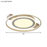 Minimalist White Acrylic Flush Mount Ceiling Lamp - 18’/21.5’ Wide Led Light Fixture With
