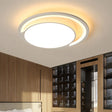 Minimalist White Acrylic Led Ceiling Light - 16’/19.5’ Wide Flush-Mount Fixture With Handgrip / 16’